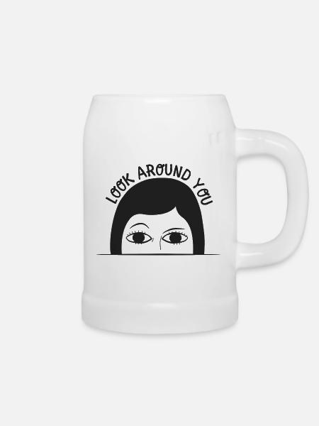 schauen Sie sich um - Bierkrug - Weiß