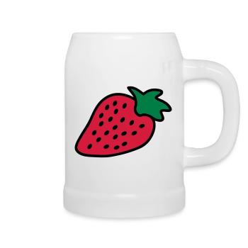 strawberry - Bierkrug - Weiß - Rechts