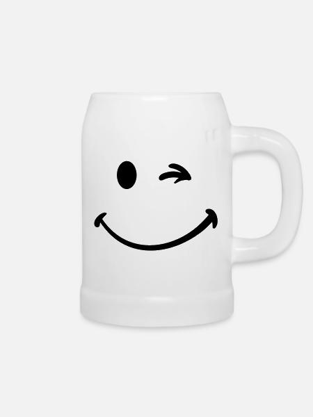 Smiley face - Bierkrug - Weiß