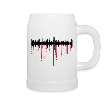 blood soundtrack drops graffiti mirroring sound play - Beer Mug - white - Right