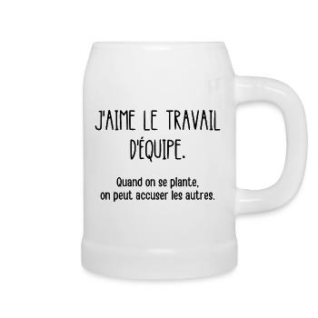 travail d'équipe - Chope en céramique - blanc - Droite