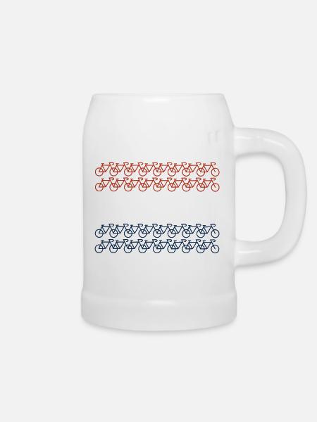Nederlandse vlag fiets Logo - Bierkrug - Weiß