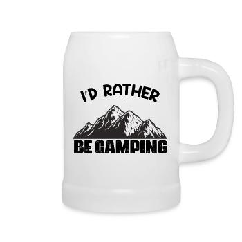 i'd rather be camping funny saying - Beer Mug - white - Right