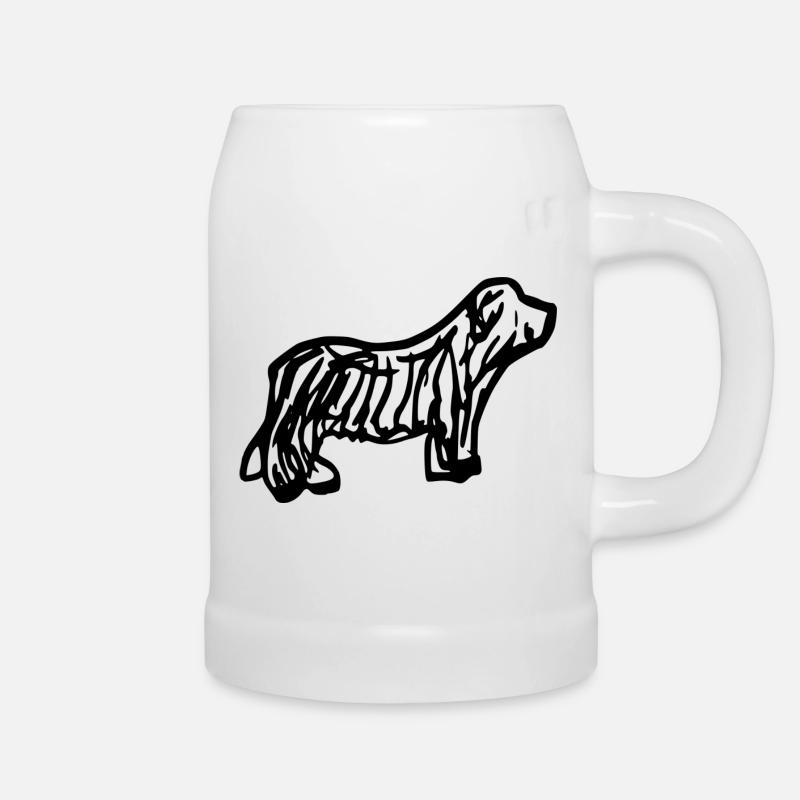 Bearded Collie - Bierkrug - Weiß