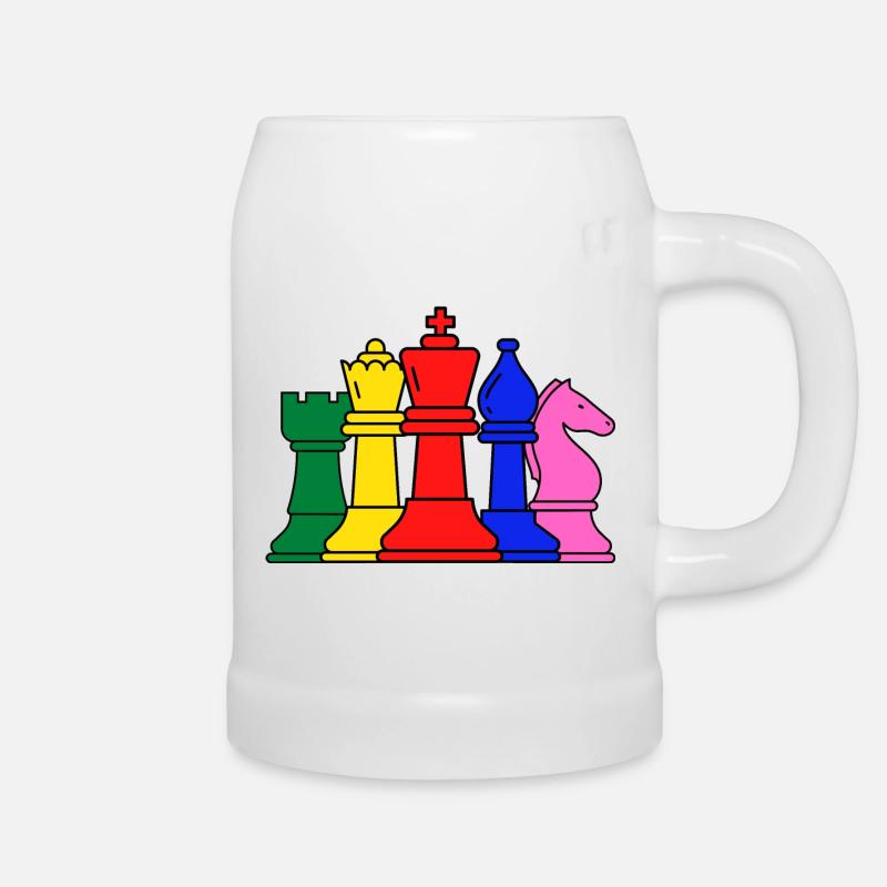 Chess pieces - Beer Mug - white