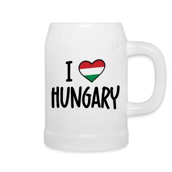 i love hungary - Bierkrug - Weiß - Rechts