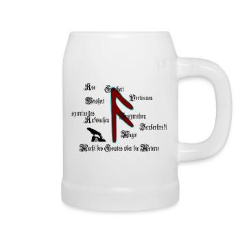 Runa "Ansuz" (ger.) - Bierkrug - Weiß - Rechts