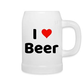 I LOVE BEER - Tolles Design für Bierliebhaber!! - Bierkrug - Weiß - Rechts