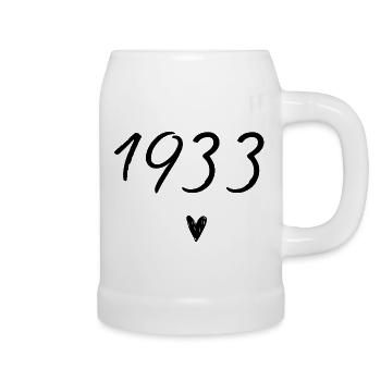 1933 Heart Birthday - Beer Mug - white - Right