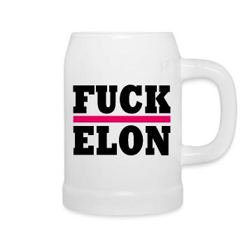 Fuck elon - Bierkrug - Weiß - Rechts