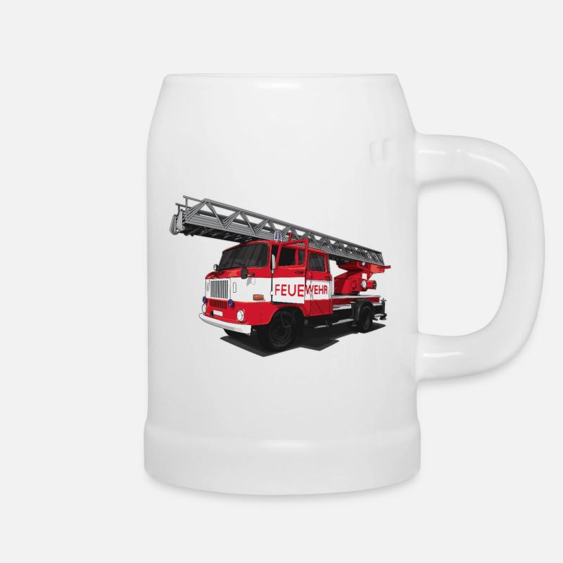 Fire Brigade // GDR // Illustration - Beer Mug - white