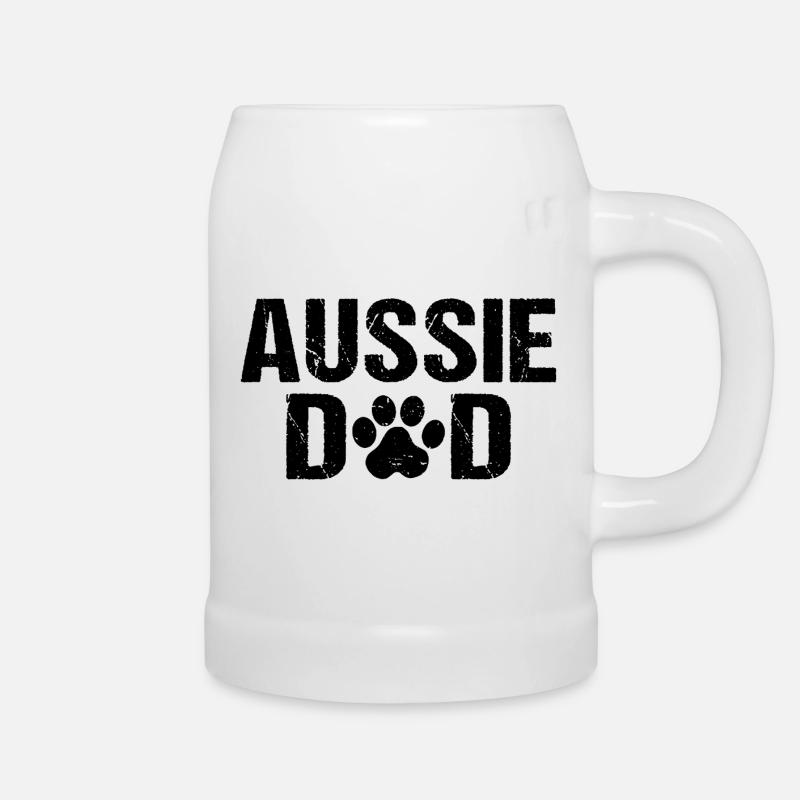 Aussie Dad Australian Shepherd - Beer Mug - white