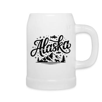 Alaska - Souvenir USA State Design - Bierkrug - Weiß - Rechts