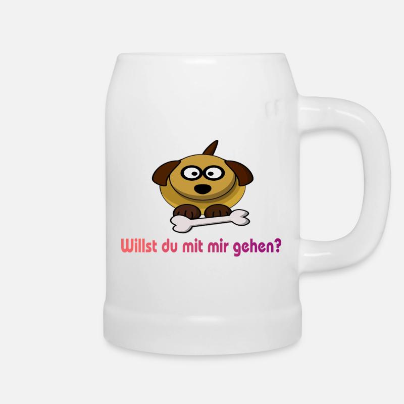 Chiot mignon avec motif d’os - Chope en céramique - blanc
