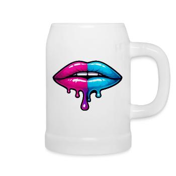Split Neon Lip Melt - Beer Mug - white - Right