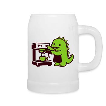 Cute Coffee Dragon - Beer Mug - white - Right