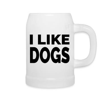 canine - Chope en céramique - blanc - Droite