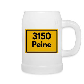 OLD POSTCODE ZIP CODE RETRO 3150 PEINE EULENSTADT - Beer Mug - white - Right