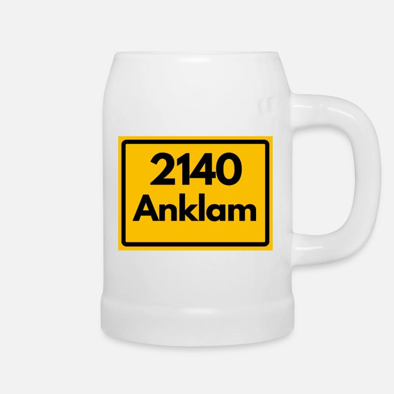 OLD POSTCODE POSTCODE RETRO 2140 ANKLAM HEIMAT - Beer Mug - white