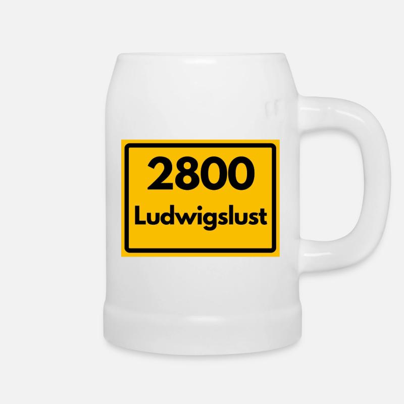 ALTE POSTLEITZAHL PLZ RETRO 2800 LUDWIGSLUST - Bierkrug - Weiß