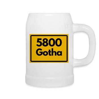 ALTE POSTLEITZAHL 5800 GOTHA HEIMATSTOLZ ORIGINAL - Bierkrug - Weiß - Rechts