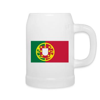 portugiesische Fahne - Bierkrug - Weiß - Rechts