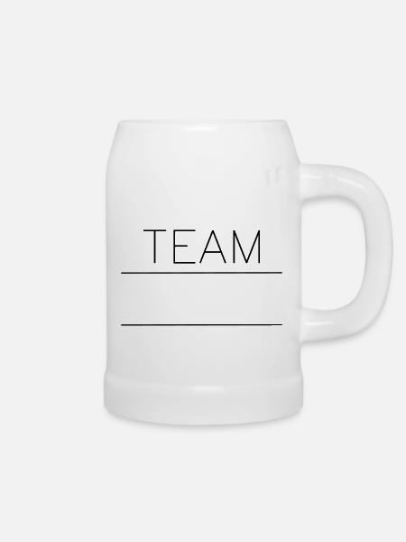 TEAM mit Platzhalter - Bierkrug - Weiß