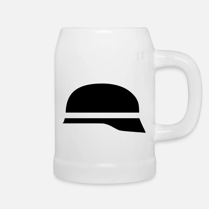 Feuerwehrhelm - Bierkrug - Weiß