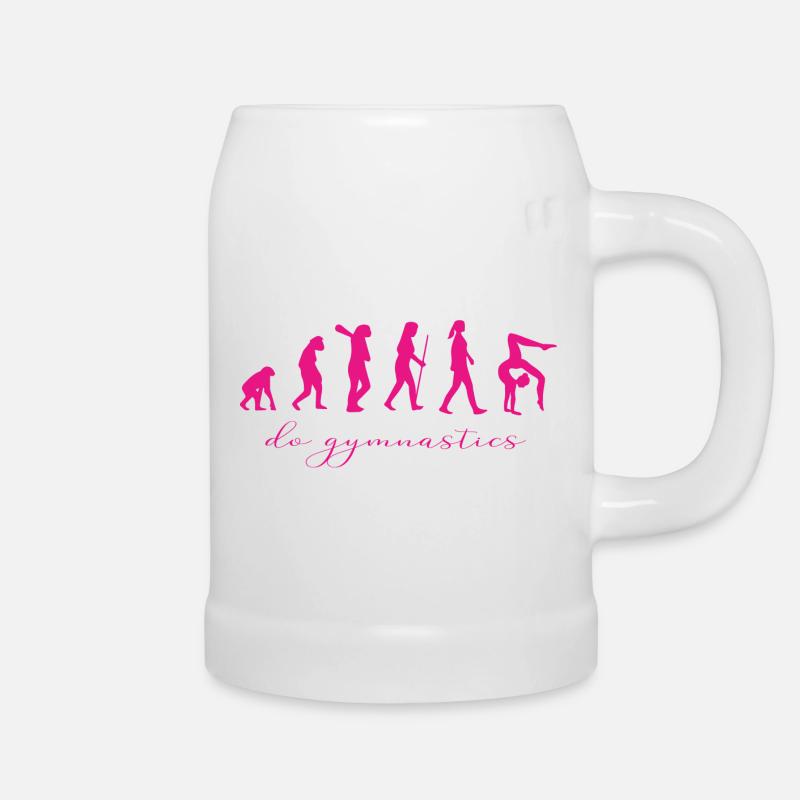 The evolution of gymnastics and gymnastics - Beer Mug - white