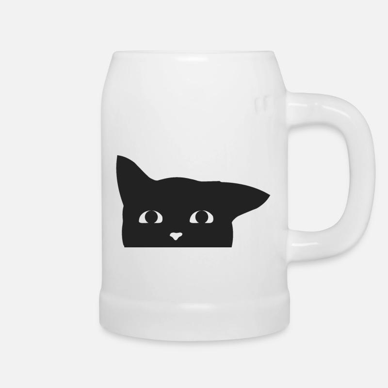 Katze - Bierkrug - Weiß