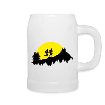 Trail running, Couple - Chope en céramique - blanc - Droite