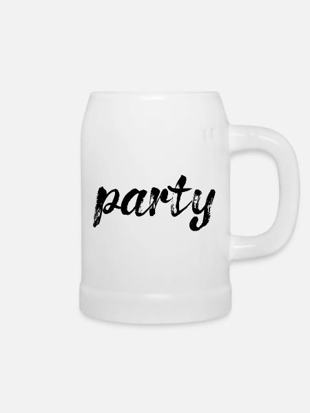 party, schwarz - Bierkrug - Weiß