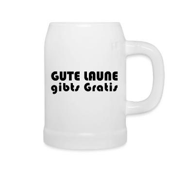 Gute Laune gibts Gratis - Bierkrug - Weiß - Rechts