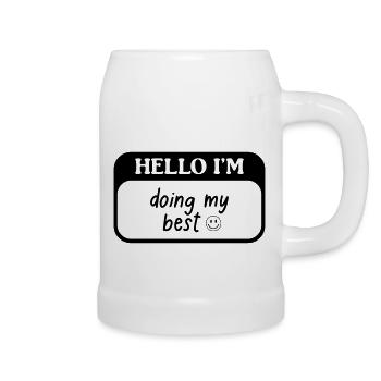 Hello i'm doing my best - Chope en céramique - blanc - Droite