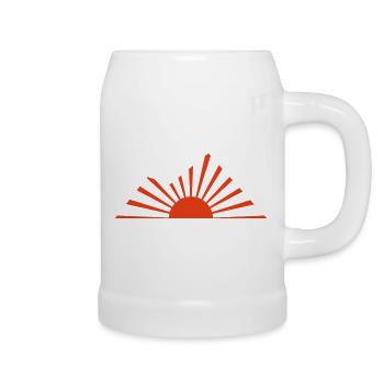 Sonnenaufgang Logo - Bierkrug - Weiß - Rechts