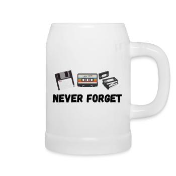 Never Forget - Bierkrug - Weiß - Rechts