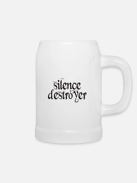 Silence Destroyer Zerstörer der Stille - Bierkrug - Weiß