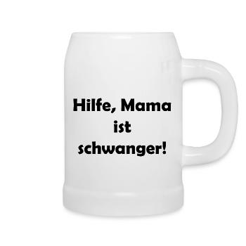 Hilfe, Mama ist schwanger - Bierkrug - Weiß - Rechts