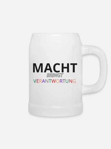 Macht bringt Verantwortung bunt - Bierkrug - Weiß