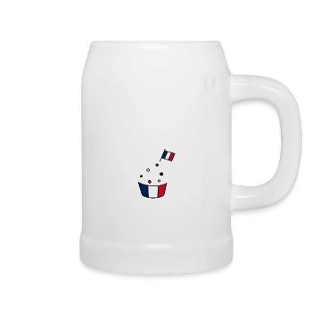 FRANKREICH Flagge und Emblem von Frankreich. Ertragen - Bierkrug - Weiß - Rechts