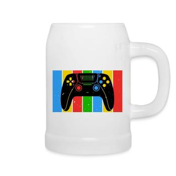 Vintage Retro Gaming Controller - Bierkrug - Weiß - Rechts