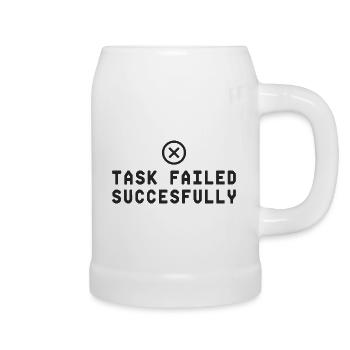 Task Failed Successfully IT Paradoxon - Beer Mug - white - Right