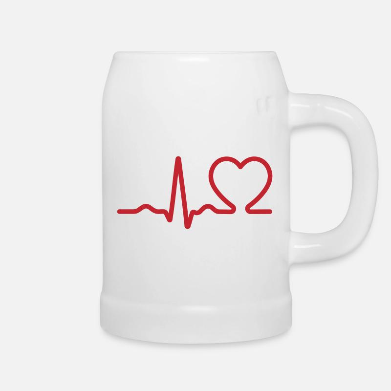 Ecg Heartbeat Line Icon - Beer Mug - white