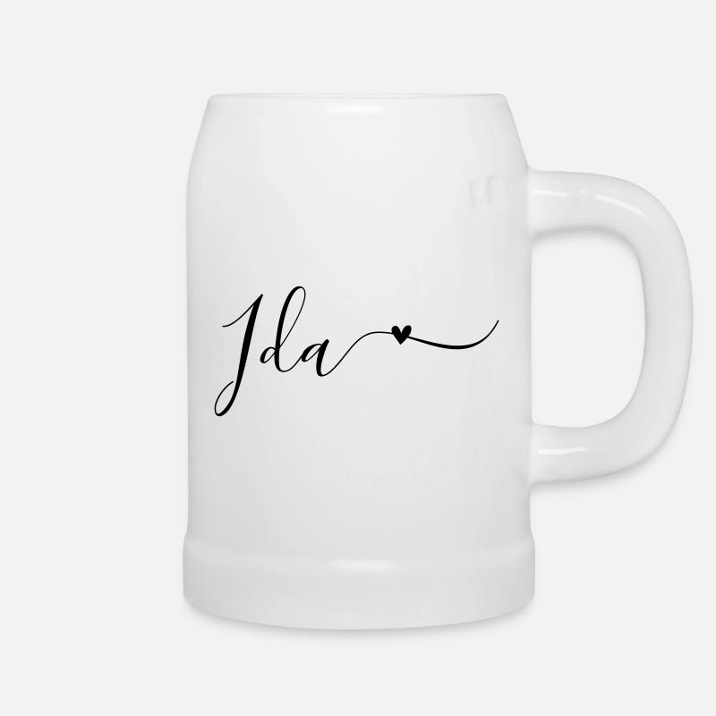 Ida Name First Name Decorative - Beer Mug - white