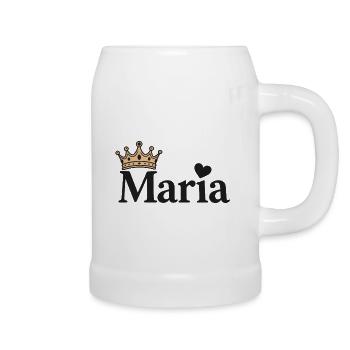Mary First Name Crown Heart Gift Idea - Beer Mug - white - Right