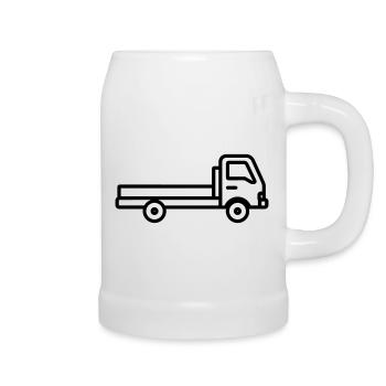 camion - Chope en céramique - blanc - Droite