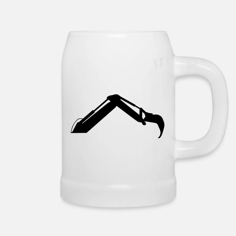 Excavator Arm – Digging Power - Beer Mug - white