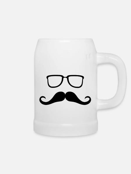 moustaches - Bierkrug - Weiß