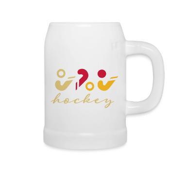 Logo de hockey - Chope en céramique - blanc - Droite