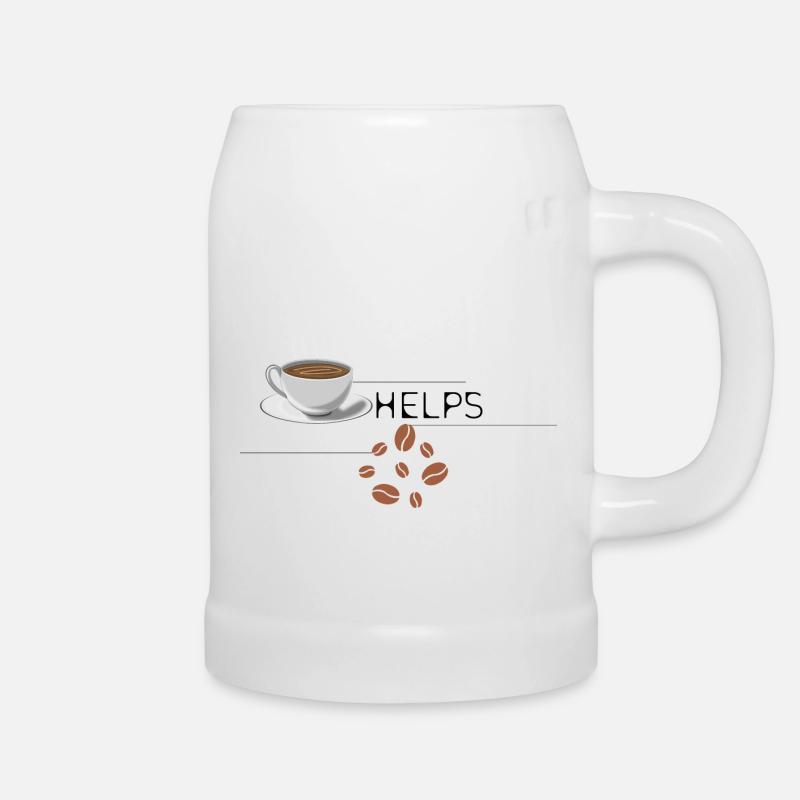 Coffee Helps - Bierkrug - Weiß